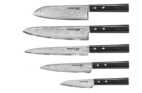 Набор из 5 кухонных стальных ножей Samura 67 Damascus 62708210