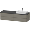 Duravit Happy D.2 Plus HP031HR8080 Столешница 16x1300x550мм для тумбы #HP4934, HP4944, HP4954, HP4963, HP4973 с вырезом под 1 раковину DX, цвет: graphite supermat