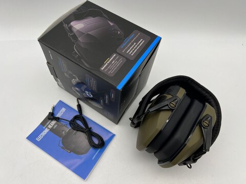 Тактические складные активные наушники для стрельбы “ELECTRONIC HEARING PROTECTOR / SERIES W1 GREEN”