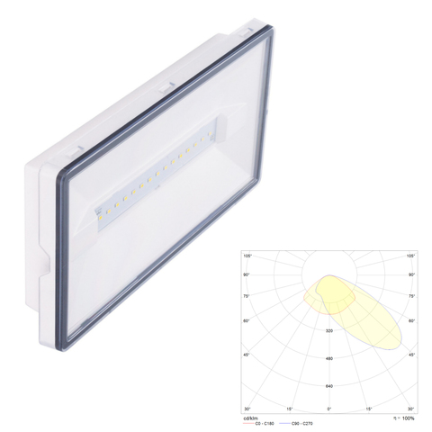 Vella LED SCA IP65 Intelight светильники аварийного освещения эвакуационных путей с асимметричным светораспределением