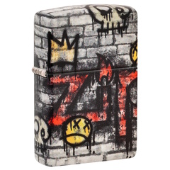 Фото Зажигалка ZIPPO Graffiti King с покрытием 540 Matte, латунь/сталь, разноцветная, матовая, 38x13x57 мм