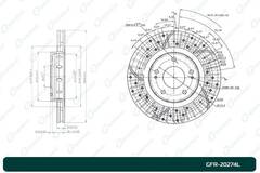 Диск тормозной перфорированный вентилируемый G-brake GFR-20274L левый