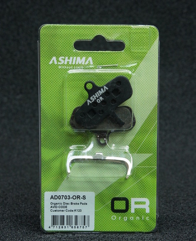 Колодки Ashima AD-0703-or для тормозов Avid Code 5/7 органика