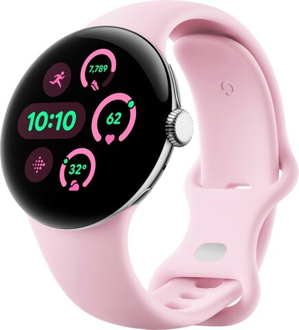 Умные часы Google Pixel Watch 3 41mm Wi-Fi (Polished Silver/Rose Quartz)