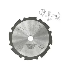 Пильный диск с зубьями PCD 165x2,4/1,6x20 Z=8 A=10 Woodwork 21.165.08