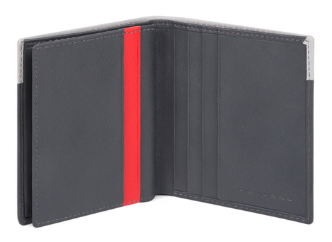Чехол для кредитных карт Piquadro Urban, серый/черный, кожа натуральная (PP1518UB00R/GRN)