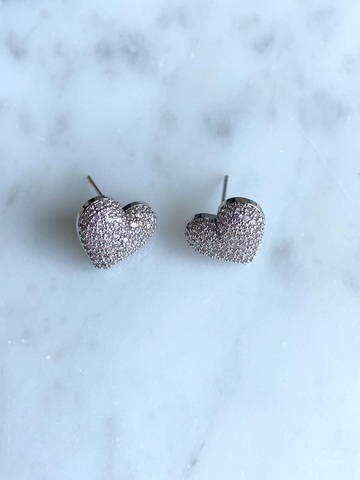 Серьги Аурика розовые, серебряный цвет