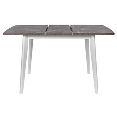 Стол Oslo раскладной 120-160x80x76см, Мрамор Сиена, белый