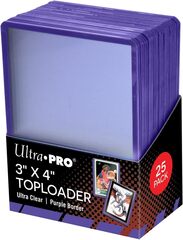 Ultra Pro - Жесткие прозрачные протекторы с фиолетовыми краями (toploader)