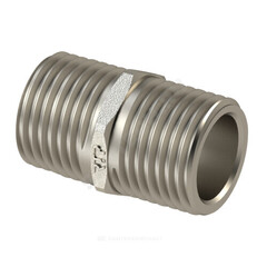 Ниппель латунь никель Ду 15 (1/2") L=37мм НР RTP (РосТурПласт) 33271