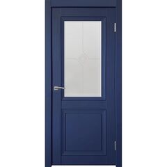 Купить Межкомнатная дверь Uberture экошпон Decanto 1 barhat blue остеклённая