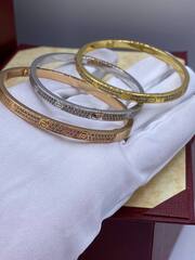 16237- Браслет LOVE small model pave lux качество white/rose/yellow VGOLD