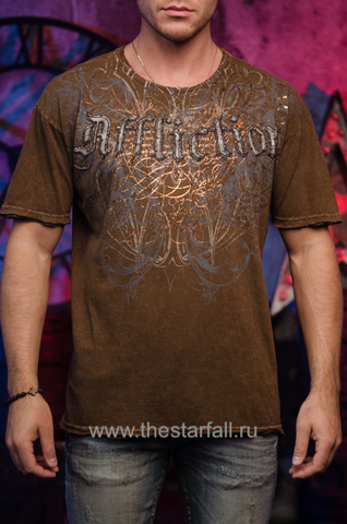 Affliction | Футболка мужская Eagle Shield Brown A594BR перед