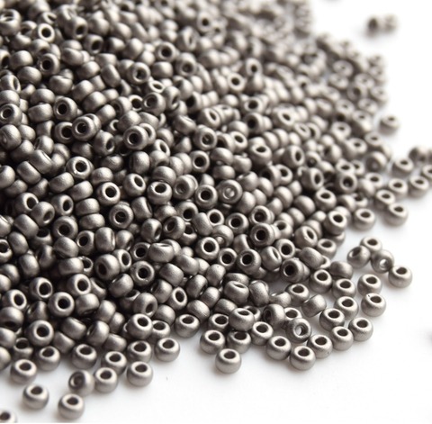 15/0 RR-0190F Бисер круглый Миюки Никель матовый /Miyuki round 15/0 Nickel Plated Matted