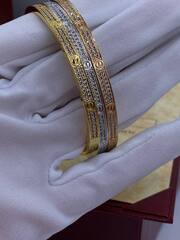 16237- Браслет LOVE small model pave lux качество white/rose/yellow VGOLD