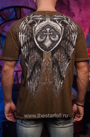 Affliction | Футболка мужская Eagle Shield Brown A594BR спина