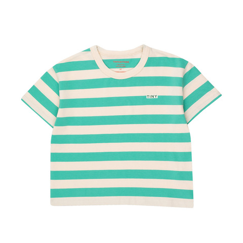 Футболка Tinycottons Stripes Cream Emerald