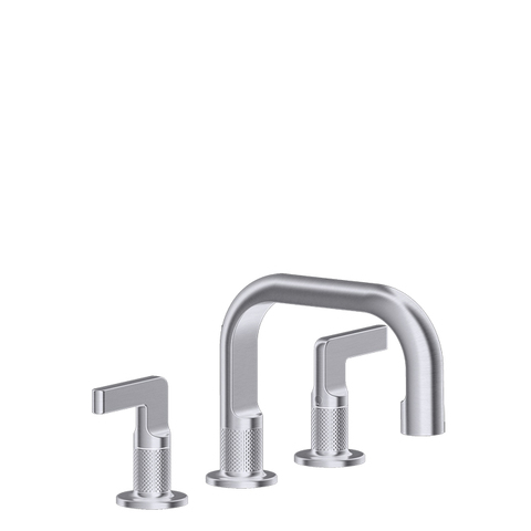 Gessi Inciso 58011#149 Смеситель для раковины на 3 отверстия с донным клапаном, излив 140мм, h=145мм Цвет: finox