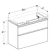 Geberit Smyle Square 500.354.JL.1 Тумба под раковину 88.4x61.7x47см, Песчаный глянец / Высокоглянцевое покрытие
