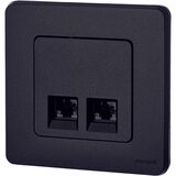 Розетка компьютерная двойная RJ45 категория 5e UTP - Legrand Inspiria - антрацит — фото 9