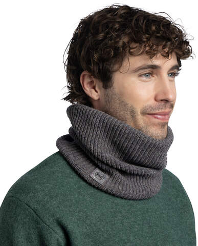 Картинка шарф-труба Buff Knitted Neckwarmer Upcycled Grey Heather - 2