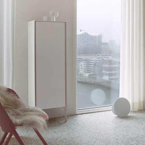 Duravit XViu XV1336LB122 Шкаф подвесной 1770x500x360мм с 3 стеклянными полками, 1 дверь, (петли слева), цвет: champagne matt/white high gloss