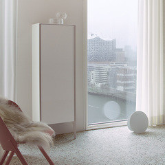 Duravit XViu XV1336LB122 Шкаф подвесной 1770x500x360мм с 3 стеклянными полками, 1 дверь, (петли слева), цвет: champagne matt/white high gloss фото