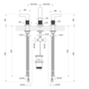 Gessi Inciso 58011#299 Смеситель для раковины на 3 отверстия с донным клапаном, излив 140мм, h=145мм Цвет: nero XL