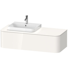 Duravit Happy D.2 Plus HP031KL2222 Столешница 16x1300x550мм для тумбы #HP4932, HP4942, HP4952 ,HP4962, HP4972 с вырезом слева, SX, цвет: белый глянцевый фото