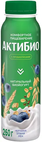 АктиБИО питьевой черника-злаки-лен 260гр