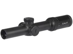 Прицел Gaut Obsidian 1-8x24, сетка 62 (Half MD), подсветка красная, 30мм, 1/2 МОА, IPX7, 512г