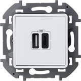 Зарядное устройство с двумя USB-разьемами A-C 240В/5В 3000мА - Legrand Inspiria - белый — фото 1