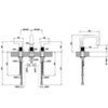 Gessi Inciso 58012#031 Смеситель для раковины на 3 отверстия без донного клапана, излив 140мм, h=145мм Цвет: хром