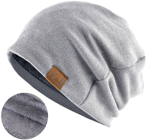 Картинка шапка-бини Skully Wear YZM-760-F light grey - 4