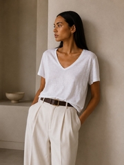 Льняная футболка Massimo Dutti, M/L