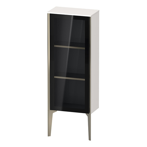 Duravit XViu XV1360LB122 Шкаф подвесной 890x400x240мм, со стеклянной дверью, 2 стеклянные полки (петли слева), цвет: белый глянцевый/champagne matt