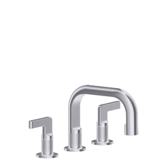 Gessi Inciso 58012#149 Смеситель для раковины на 3 отверстия без донного клапана, излив 140мм, h=145мм Цвет: finox фото