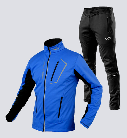Утеплённый лыжный костюм 905 Victory Code Dynamic A2 Blue без лямок мужской