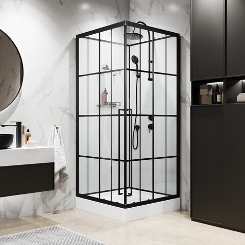 Душевая кабина Niagara Standart(90х90х225) черный, стекло прозрачное