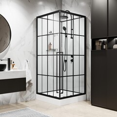 Душевая кабина Niagara Standart(90х90х225) черный, стекло прозрачное
