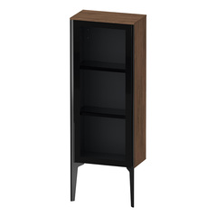 Duravit XViu XV1360LB221 Шкаф подвесной 890x400x240мм, со стеклянной дверью, 2 стеклянные полки (петли слева), цвет: walnut dark/черный матовый фото