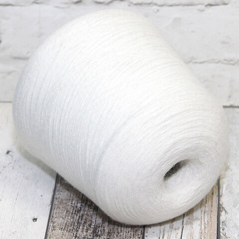 Меринос-стрейч с ангорой (25%)  LINEAPIU / FELT 1900 белый молочный