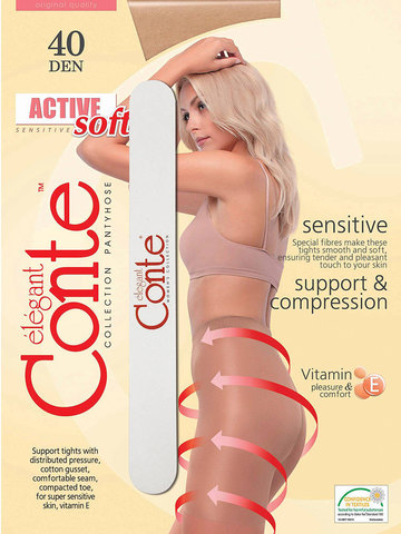 Колготки Active Soft 40 XL (с пилочкой для ногтей) Conte
