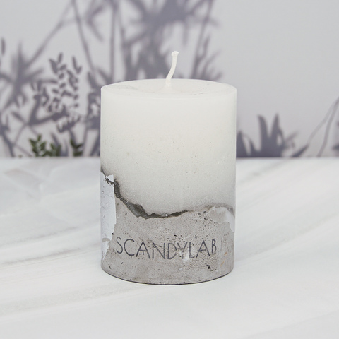 Интерьерная свеча 6х9см SCANDYLAB Beton Candle (белая) SICB-6-9-W