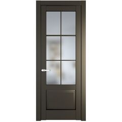 Межкомнатная дверь эмаль Profil Doors 4.2.2 (р.6) PD перламутр бронза остеклённая
