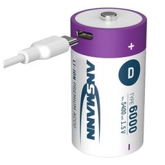 Аккумулятор D/Li-ion ANSMANN 1.5V 6000mAh/2шт