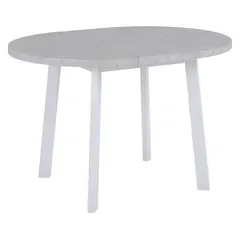 Стол Next круглый раскладной 90-120x90x76,5см, Бетон Лайт, белый