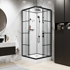 Душевая кабина Niagara Standart(90х90х225) черный, стекло прозрачное