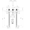 Gessi Inciso 58013#149 Смеситель для раковины на 3 отверстия с донным клапаном, излив 160мм, h=240мм Цвет: finox