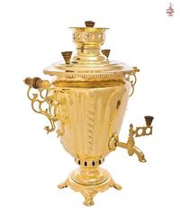 Самовар «Витые косы» объем 5 литров комбинированный, артикул 05-103